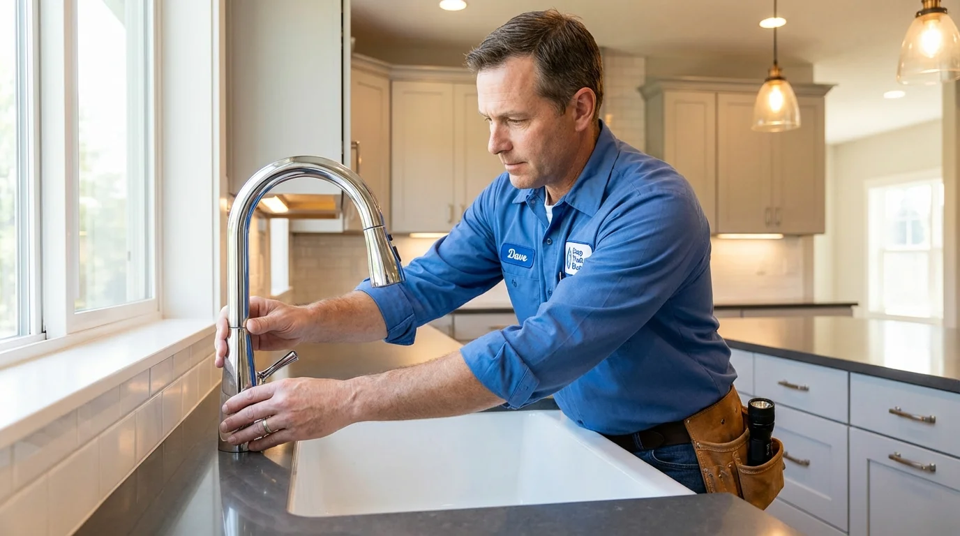 Kitchen faucet installation by Johns Plumbing LLC in Saranac Lake
